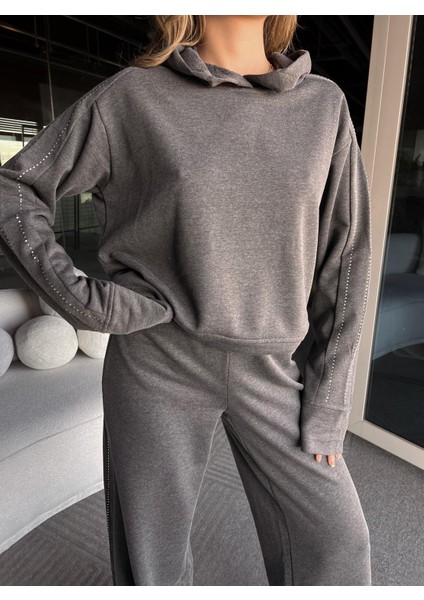 Evalina Kapşonlu Triko Sweatshirt