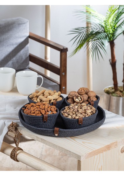 Örme Tepsili Çerez Takımı | Mutfak Organizeri | Antrasit fiyatları