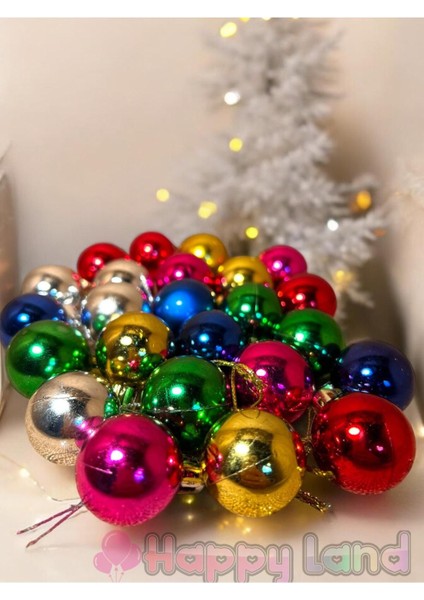 Yılbaşı Çam Ağacı Süsü 24 Adet 3 cm Renkli Renk Yılbaşı Topu Seti Yılbaşı Topları fiyatları