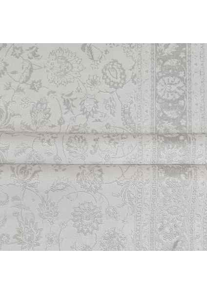 Deluxe Koleksiyonu Viskon Akrilik Dokuma Lüks Saçaklı Halı 6505 Gri modelleri