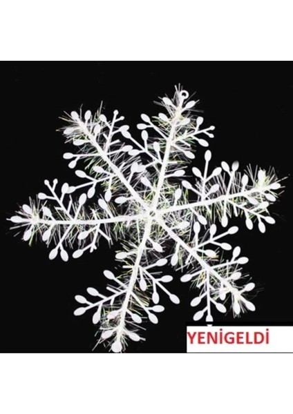3’lü Kar Tanesi Simli Yılbaşı Süsü Simli Kar Tanesi