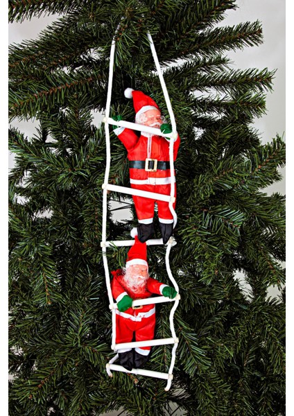 Yılbaşı Süsü Merdivenli 2li Noel Baba 65CM