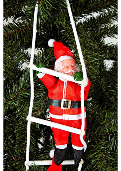 Yılbaşı Süsü Merdivenli 2li Noel Baba 65CM