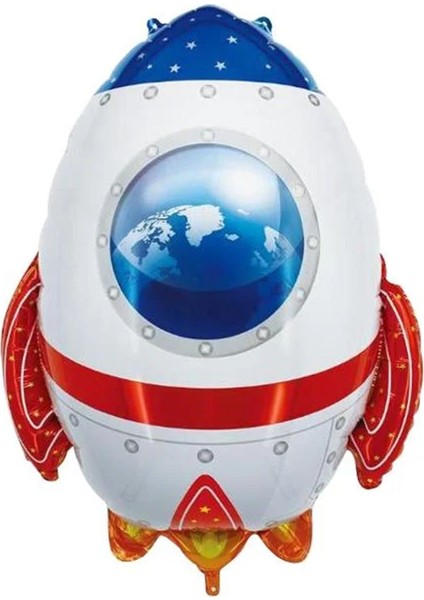 Astronot Konseptli Astronot , Uzay Gemisi , Roket ve Happy Birthday Folyo Balon Doğum Günü Seti