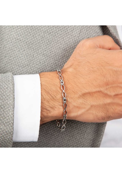 925 Ayar Gümüş Oksitli Erkek Bileklik