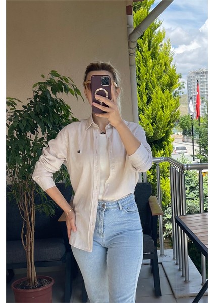 Oversize Krem Lagos Gömlek Krem modelleri