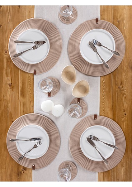 8'li Amerikan Servis Supla/bardak Altlığı TAKIMI|4TABAK4BARDAK Altlığı|bej fiyatları