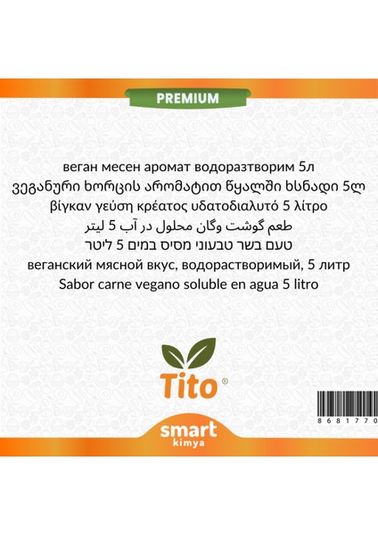 Premium Vegan Et Aroması Suda Çözünür 5 lt fiyatları