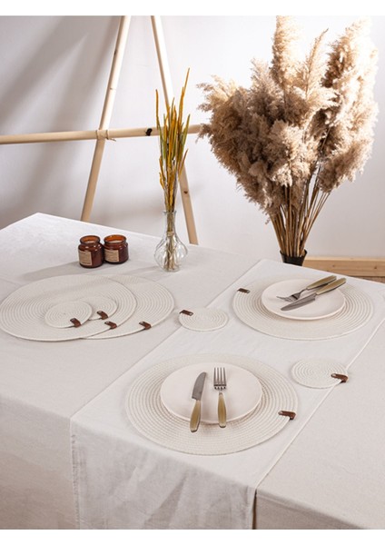 8'li Amerikan Servis Supla/bardak Altlığı TAKIMI|4TABAK4BARDAK Altlığı|beyaz