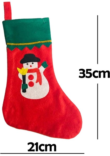 Yılbaşı Dekor Çorap Şömine Duvar Süsü Christmas Çam Ağacı Süsü Noel Baba Kardan Adam 35CM x 25CM modelleri