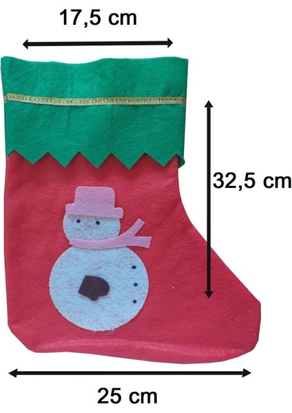 Yılbaşı Dekor Çorap Şömine Duvar Süsü Christmas Çam Ağacı Süsü Noel Baba Kardan Adam 35CM x 25CM fırsatları