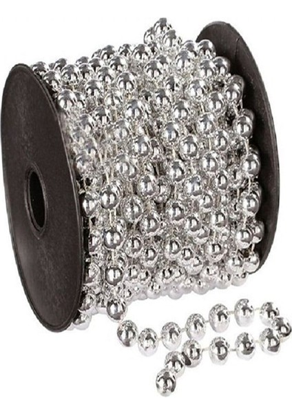 Yılbaşı Süsleme Inci Boncuk Zincir 5 Metre Gümüş fiyatları