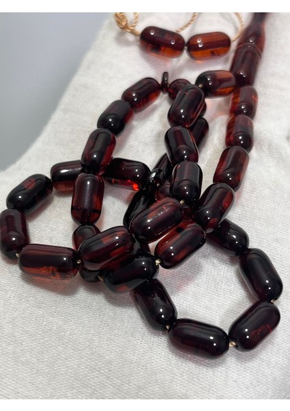 Doğal Kaya Damla Kehribar Tesbih 33LÜK 6X10,5MM 11 Gram indirimleri