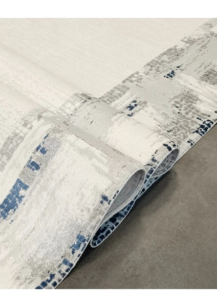 Victoria Koleksiyonu Viskon Akrilik Dokuma Lüks Saçaklı Halı 6012 Mavi fiyatları