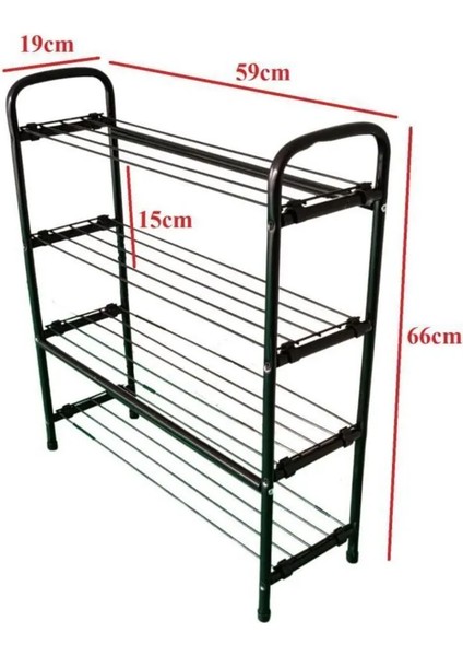 Peyto 4 Bölmeli Metal Ayakkabılık