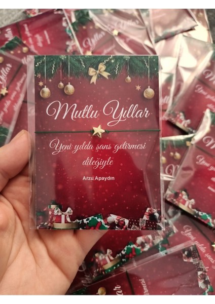 2024 Yılbaşı Konsept Şans Bilekliği Hediyeliği 50 Adet fiyatları