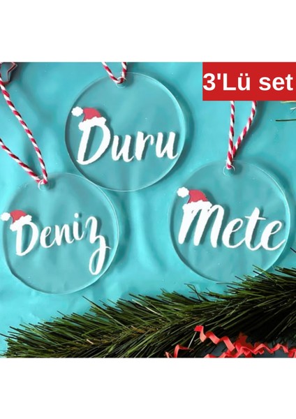 3'lü Set Kişiye Özel Yılbaşı Süsü