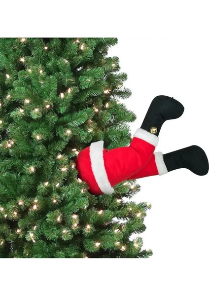 40CM Noel Baba Ayakları Pilli Hareket Eden Çam Ağacına Monte Yılbaşı Süsü (Treeside Kickers Santa) fırsatları