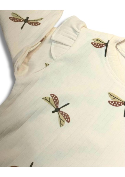 Yusufcuk Baskılı Volanlı Kol Aylık Kız Bebek Takım (Kahve) indirimleri