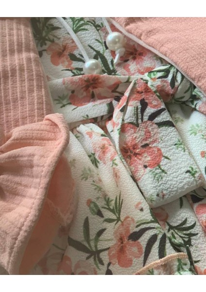 Kız Bebek Elbise Hırka Tül Altlı Takım (Pudra) indirimleri