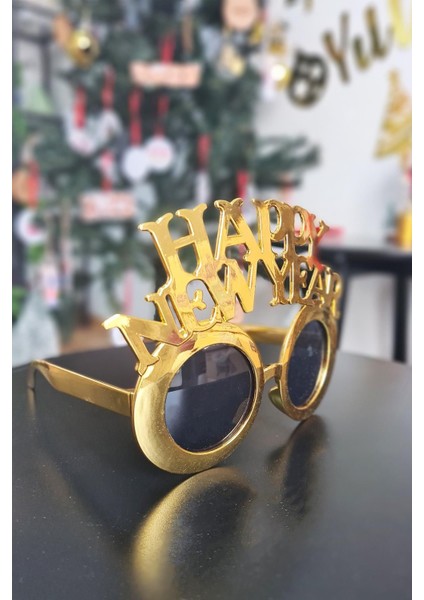 Gold Happy New Year Yılbaşı Parti Gözlüğü Yılbaşı Parti Gözlük modelleri