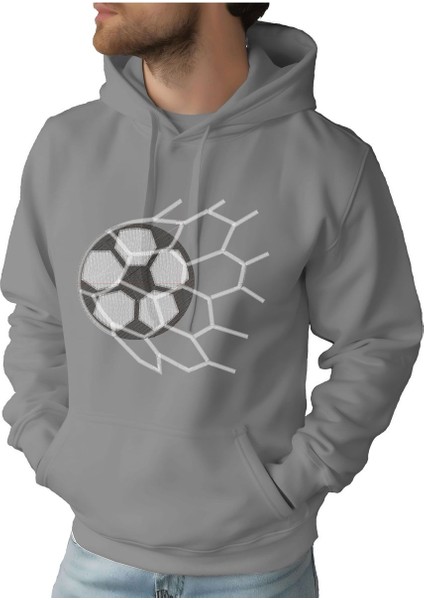 Erkek Tişört Hoodie 3 Iplik Nakış Kalın Pamuklu Kapüşonlu