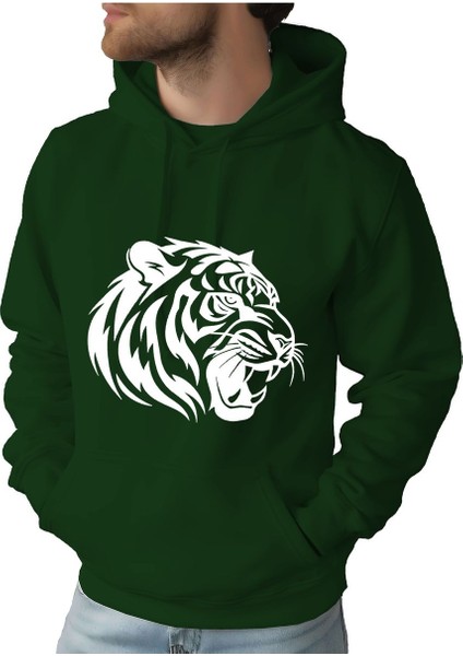 Erkek Tişört Hoodie 3 Iplik Nakış Kalın Pamuklu Kapüşonlu