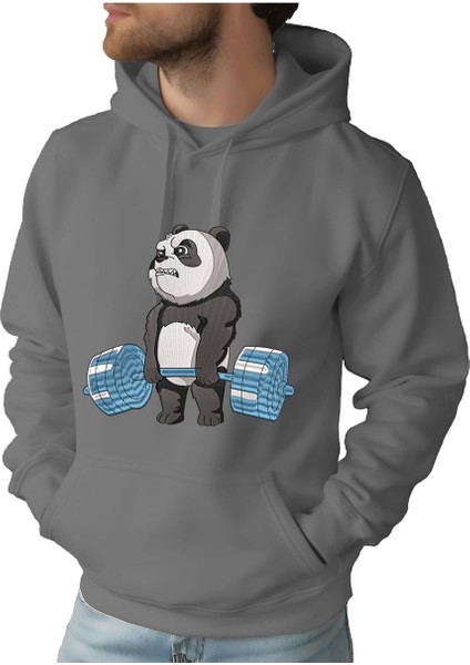Erkek Tişört Hoodie 3 Iplik Nakış Kalın Pamuklu Kapüşonlu