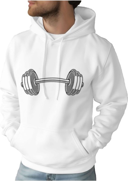 Erkek Tişört Hoodie 3 Iplik Nakış Kalın Pamuklu Kapüşonlu