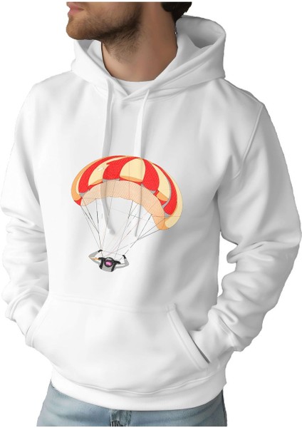 Erkek Tişört Hoodie 3 Iplik Nakış Kalın Pamuklu Kapüşonlu