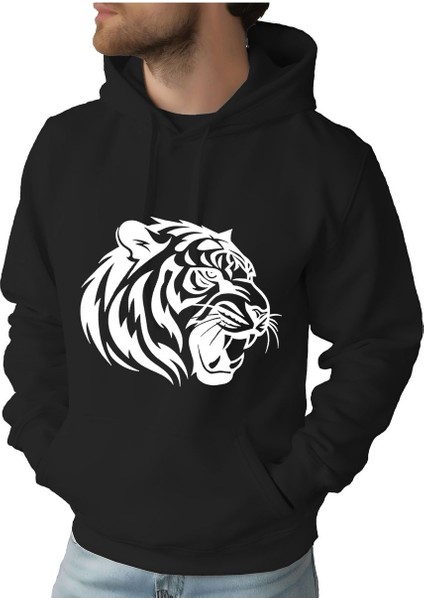 Erkek Tişört Hoodie 3 Iplik Nakış Kalın Pamuklu Kapüşonlu