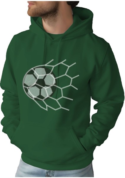 Erkek Tişört Hoodie 3 Iplik Nakış Kalın Pamuklu Kapüşonlu