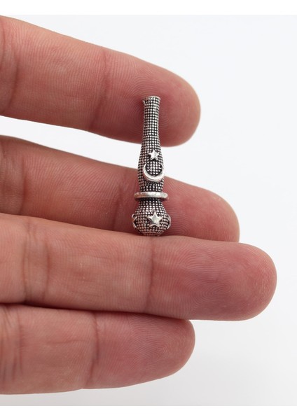 Ay Yıldız Işlemeli 925 Ayar Gümüş Tesbih Imamesi 201023439 modelleri