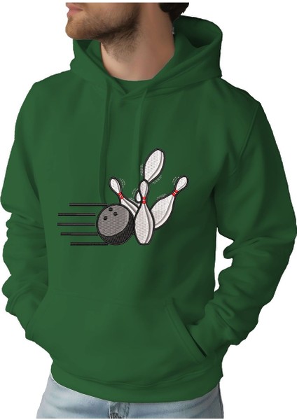 Erkek Tişört Hoodie 3 Iplik Nakış Kalın Pamuklu Kapüşonlu