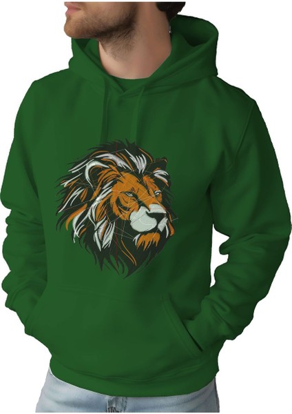 Erkek Tişört Hoodie 3 Iplik Nakış Kalın Pamuklu Kapüşonlu