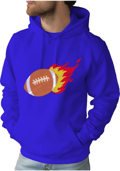 Erkek Tişört Hoodie 3 Iplik Nakış Kalın Pamuklu Kapüşonlu