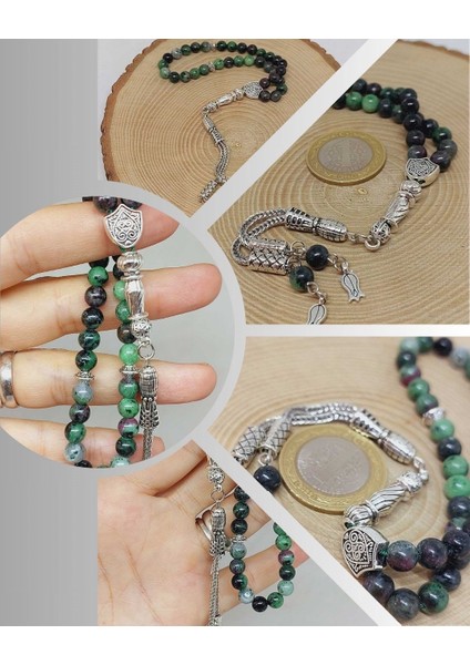 Anyolit (Rubizoit – Rubyzoisit) Taşı 33LÜK Tesbih 6mm (22450)