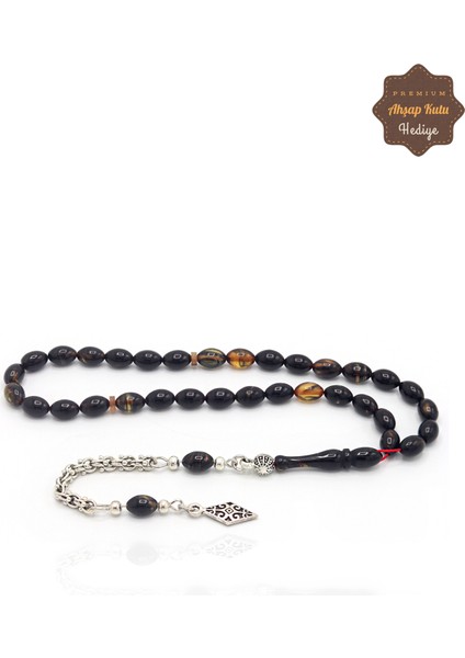 Hareli Siyah Arpa Kesim Alpaka Püsküllü Ateş Kehribar Tesbih 201023473 fiyatları