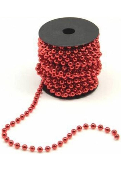 Yılbaşı Süsleme Inci Boncuk Zincir 5 Metre Kırmızı fiyatları