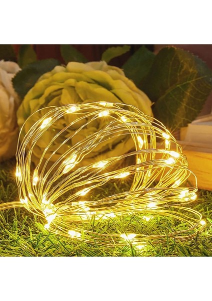 3 Metre Yılbaşı Ağacı Işığı Yeni Yıl Günışığı Peri LED Işık Sarı Dekoratif Pilli Ledli 3 Fonksiyonl