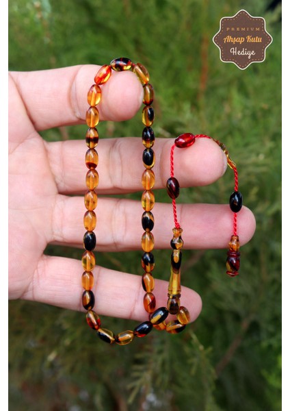 Sarı Siyah Arpa Kesim Özel Sistem Püsküllü Ateş Kehribar Tesbih 201023467