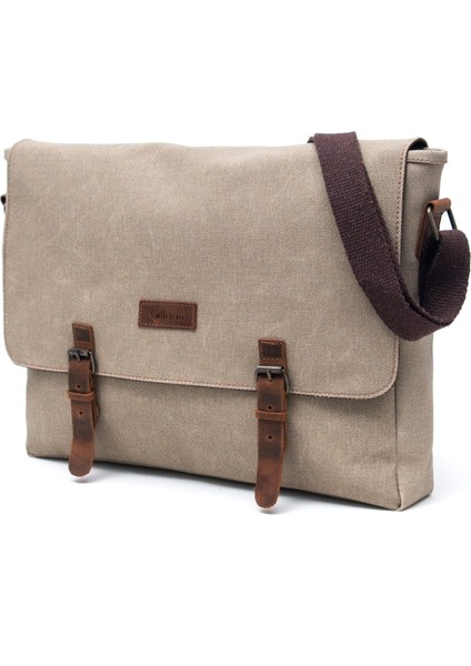 Kanvas-Deri Bej 15.6 Inch Postacı Laptop Çantası - DESIGN03 modelleri
