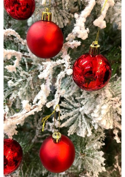 Parlak Mat Kırmızı Renkli Cici Top 5 cm 6'lı Yılbaşı Kırmızısı Yeni Yıl Çam Ağacı Süsü Ipli Süs fırsatları