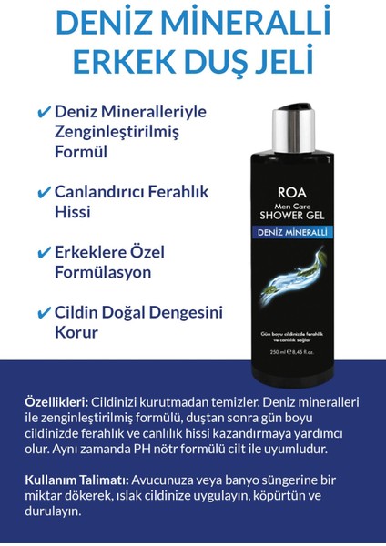 Erkek Duş Jeli Deniz Mineralli 250 ml modelleri