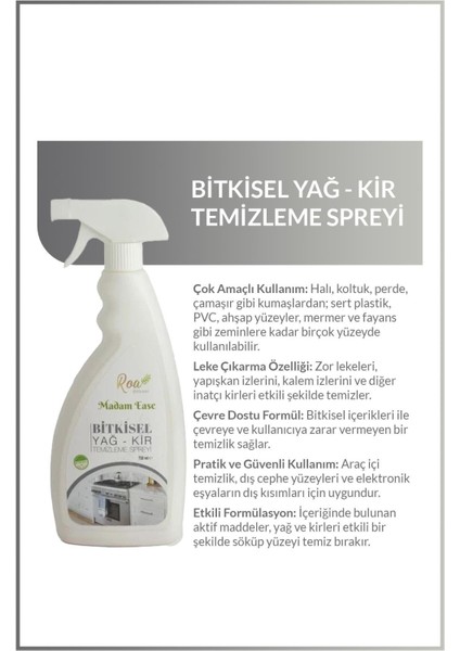 Roa Bitkisel Yağ & Kir Temizleme Spreyi 750 ml