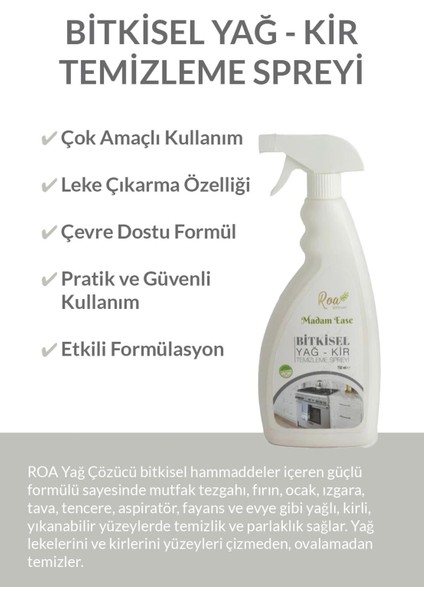 Roa Bitkisel Yağ & Kir Temizleme Spreyi 750 ml