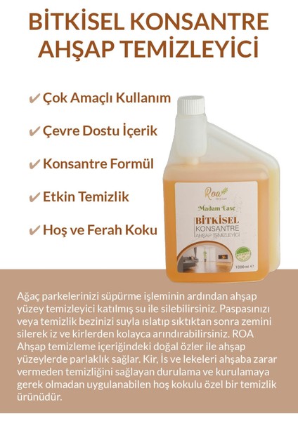 Roa Bitkisel Konsantre Ahşap Temizleyici 1000ml