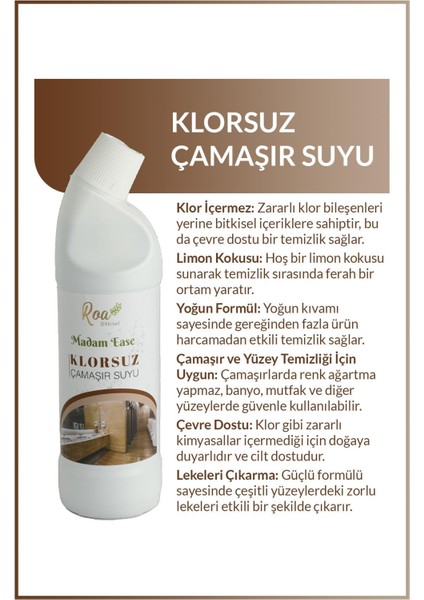 Roa Bitkisel Klorsuz Çamaşır Suyu 1000ml