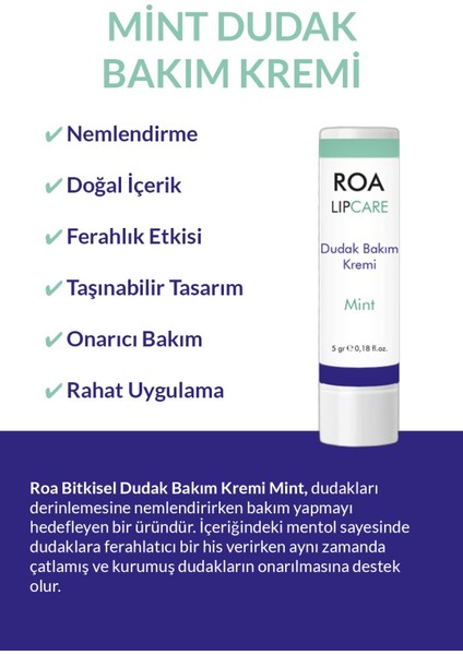 Dudak Bakım Kremi Mint 5 gr modelleri