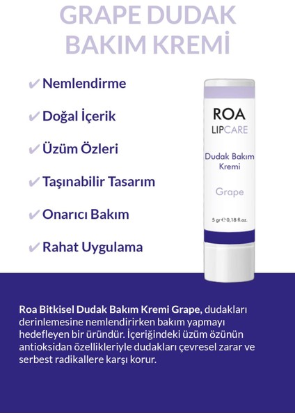 Dudak Bakım Kremi grape 5 gr modelleri